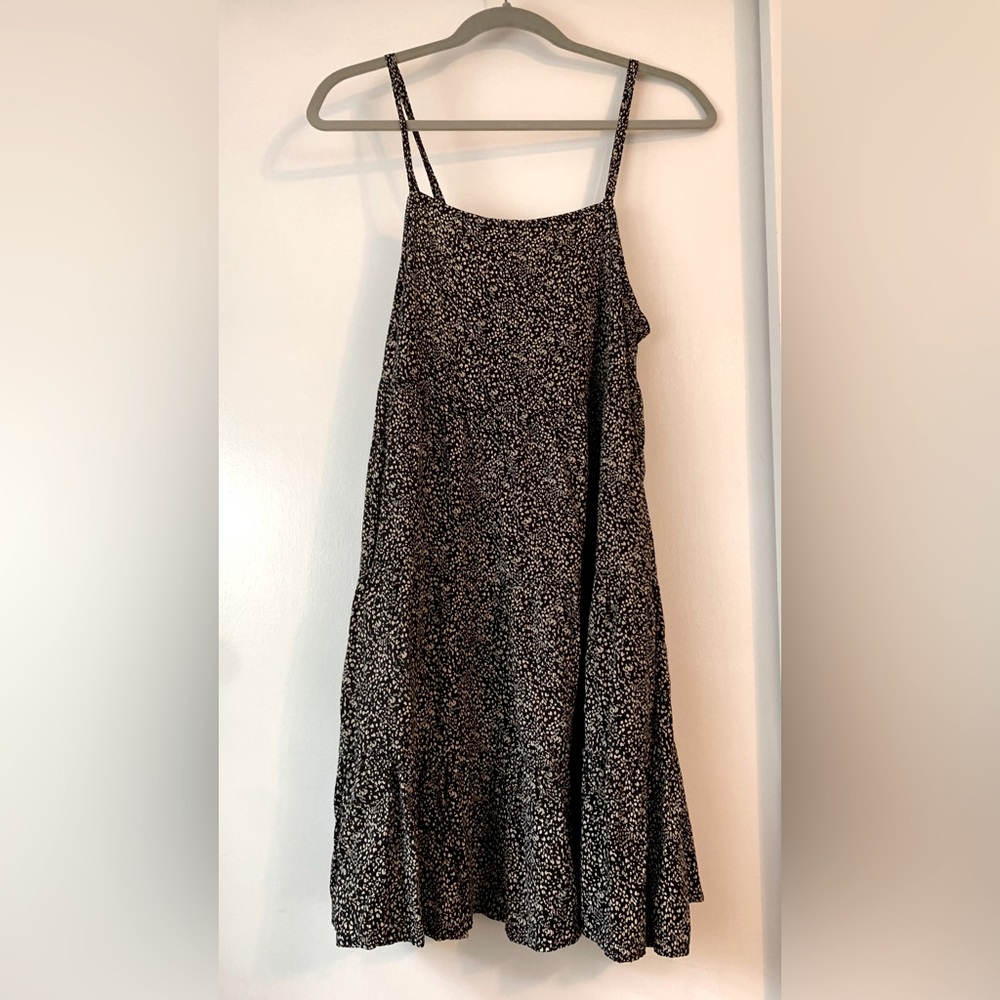 Old Navy Black and White Floral Slip Dress